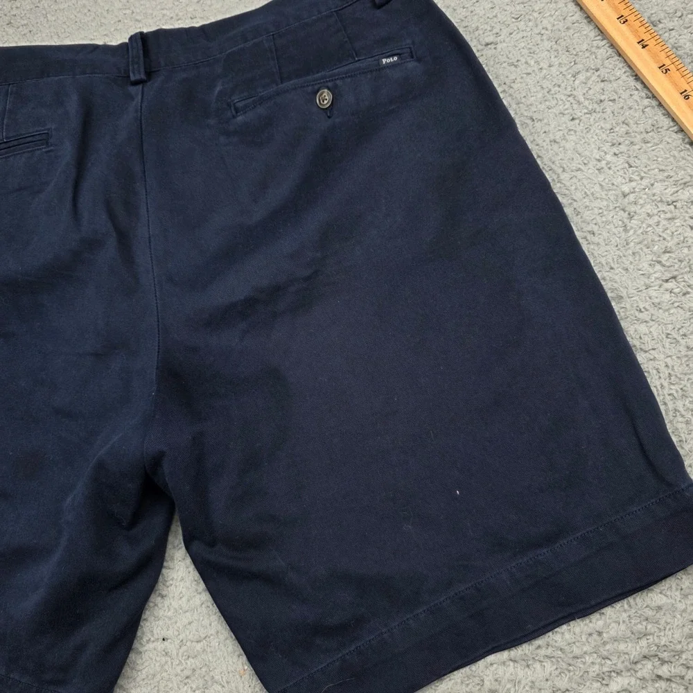 Polo Ralph Lauren Chino Shorts Mens 35 Navy Blue Classic‎ Fit 9 Inch Cotton